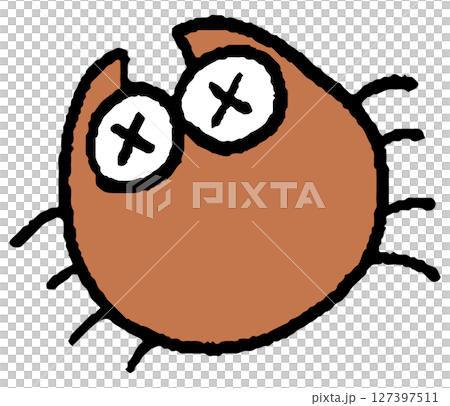 殺虫されたダニの手描きイラスト 127397511