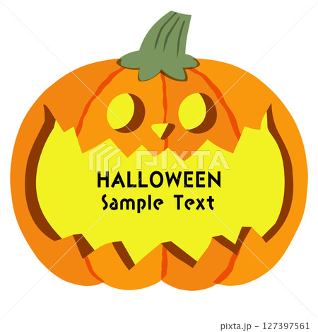 ハロウィンのかぼちゃのコピースペース有のイラスト素材 127397561