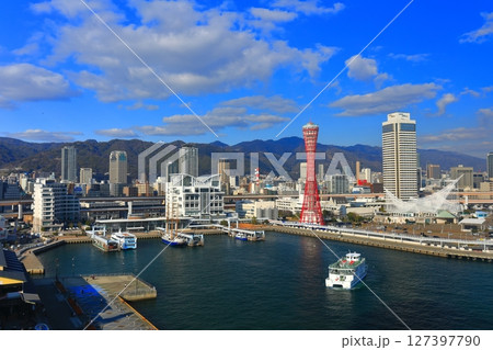 【兵庫県】改装後のポートタワーと神戸メリケンパークの夜景 【兵庫県】改装後のポートタワーと神戸メリケンパークの夜景 127397790