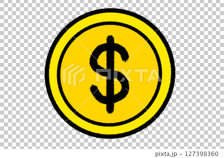 Simple illustration of a dollar coin Simple illustration of a dollar coin 127398360