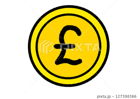 ポンドコインのシンプルなイラスト 127398366