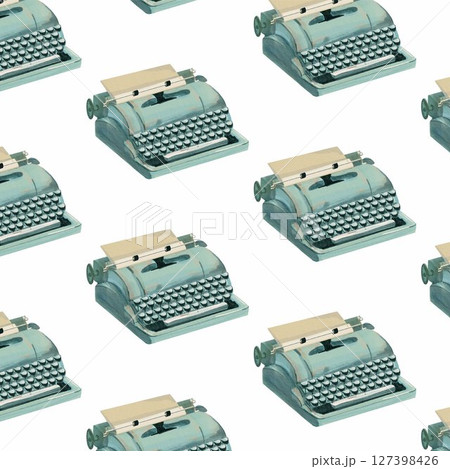 typewriter watercolor illustration pattern isolated blue retro typewriter watercolor illustration pattern isolated blue retro 127398426