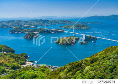 《愛媛県》来島海峡大橋・亀老山展望台の眺め 127398514