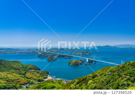 《愛媛県》来島海峡大橋・亀老山展望台の眺め 127398520