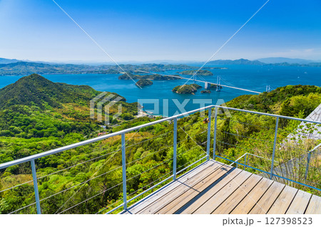 《愛媛県》来島海峡大橋・亀老山展望台の眺め 127398523