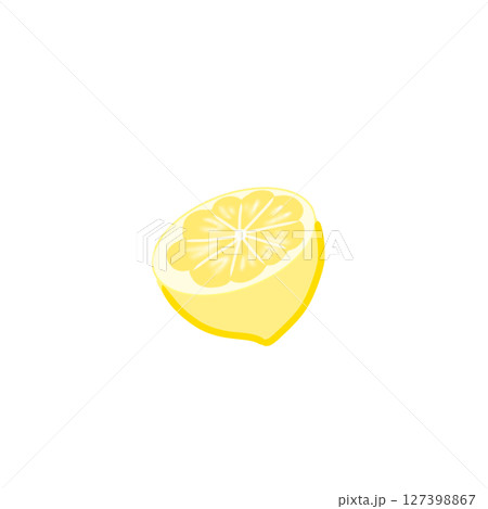 シンプル　レモン　フルーツ　果物　果実　食べ物 127398867