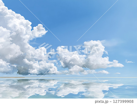 美しい南国の透き通った青い海のイラスト素材 127399908
