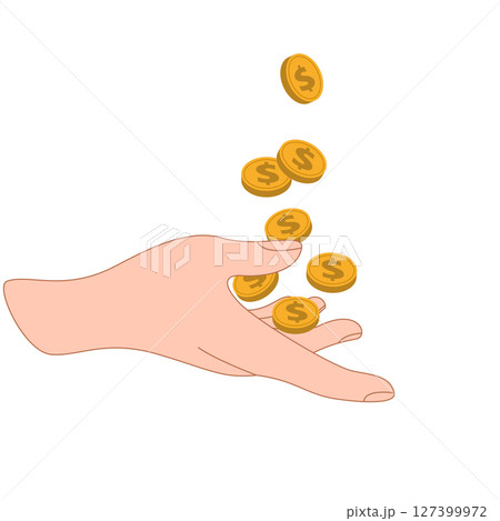 hand with coins hand with coins 127399972