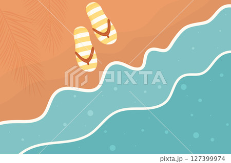 top view on a beach 127399974