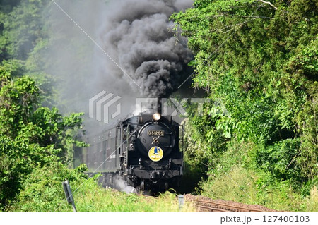 SLやまぐち号 JR山口線 撮影名所 本門前踏 津和野を出発 SLやまぐち号 JR山口線 撮影名所 本門前踏 津和野を出発 127400103