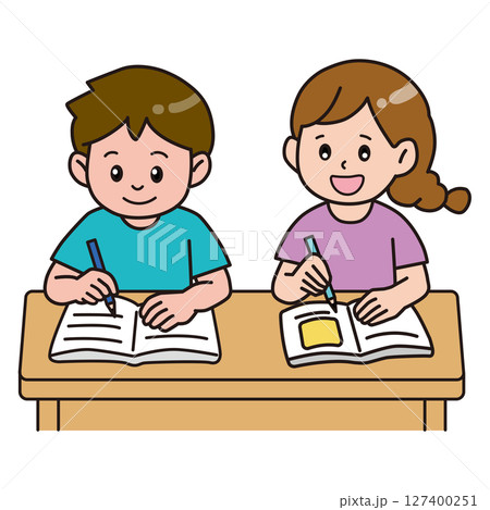学校生活_勉強をする子ども 127400251