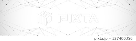 Website header or banner design with abstract polygonal background and connecting dots and lines. Global network connection. Digital technology with plexus background and space for your text. Website header or banner design with abstract polygonal background and connecting dots and lines. Global network connection. Digital technology with plexus background and space for your text. 127400356