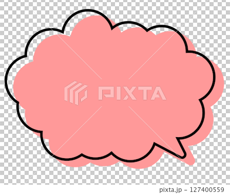 一個簡單的氣泡,線條錯位,並帶有圓形雲朵形狀 一個簡單的氣泡,線條錯位,並帶有圓形雲朵形狀 127400559