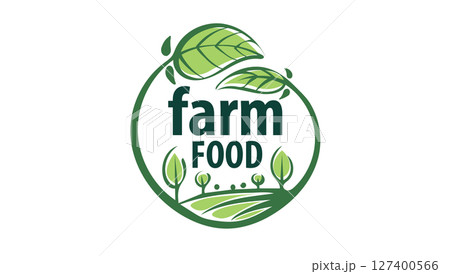 Vector logo of farm products, hand-drawn 127400566