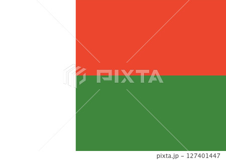 National flag of Madagascar in correct proportions. 127401447