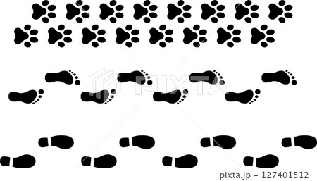足跡のグラフィック素材イラスト	 127401512