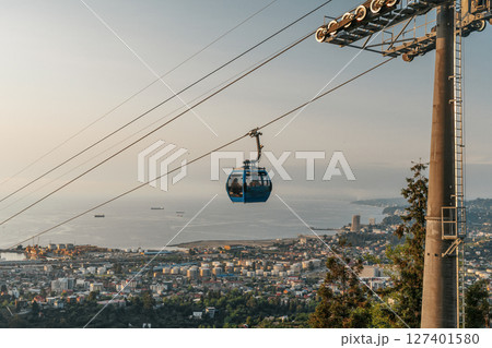 Evening View of Batumi from the Cable Car 127401580