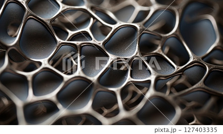 Metal texture. Microscopic view of steel. Abstract background design. Generative Ai 127403335