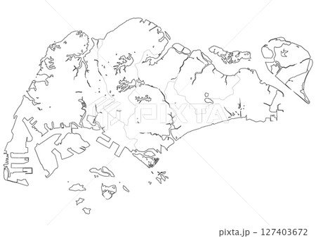 白地図　シンガポール 127403672