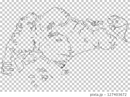 白地図　シンガポール 127403672