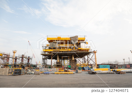 Oil rig construction for exploration and drilling crude oil. 127404071