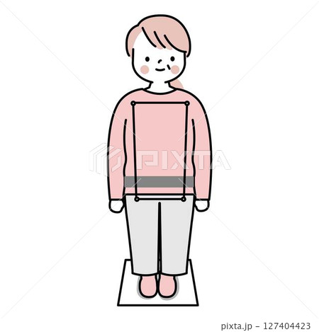 姿勢の確認をしている女性 姿勢の確認をしている女性 127404423