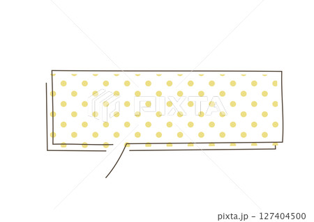 手描き風シンプルな水玉の四角い吹き出し　黄色 127404500