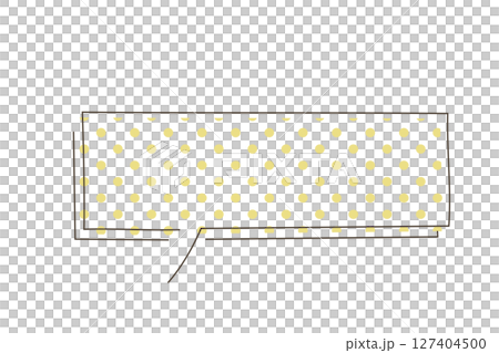 手描き風シンプルな水玉の四角い吹き出し　黄色 127404500