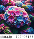 露に濡れる紫陽花 127406183