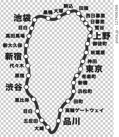 Yamanote Line Route Map 127406366