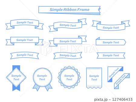 シンプルなリボンのフレームセット 127406433