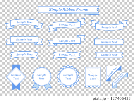シンプルなリボンのフレームセット 127406433