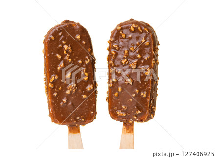 chocolate ice cream on a stick 127406925