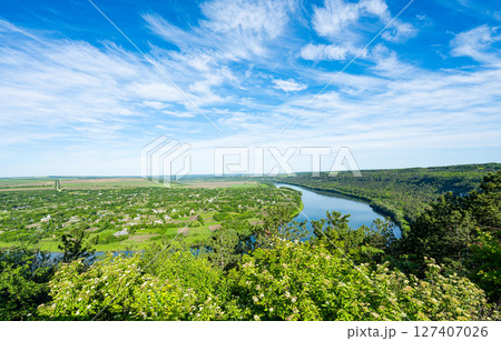 landscape of the Dniester river 127407026