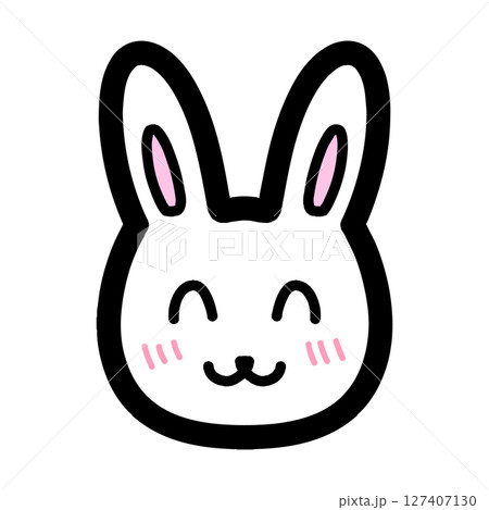 喜ぶうさぎのキャラクターの手描きイラスト 127407130