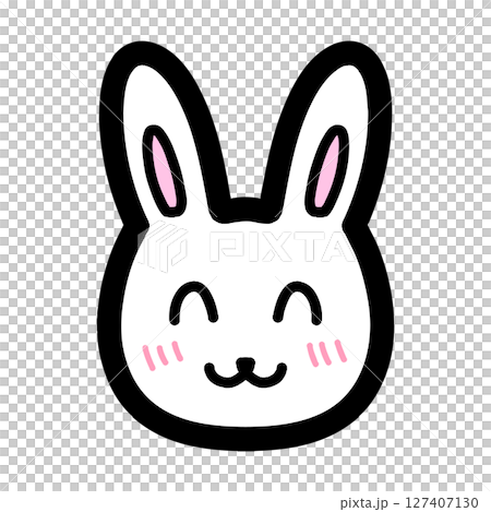 喜ぶうさぎのキャラクターの手描きイラスト 127407130