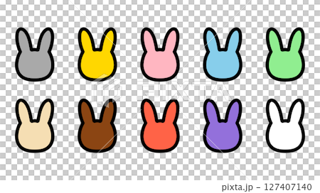 Colorful rabbit silhouette illustration set 127407140
