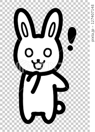 Hand-drawn illustration of a surprised rabbit character Hand-drawn illustration of a surprised rabbit character 127407148
