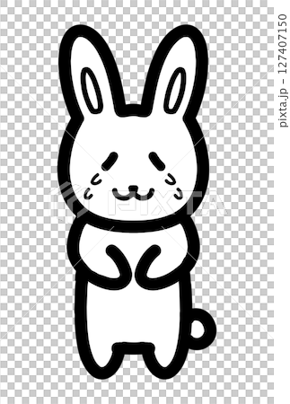 泣くうさぎのキャラクターの手描きイラスト 泣くうさぎのキャラクターの手描きイラスト 127407150