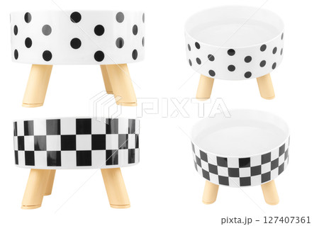 Dog and cat water dispenser on white background food 127407361