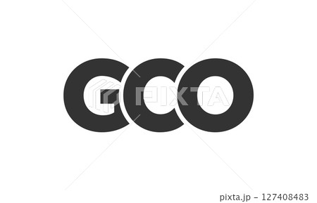 GCO logo design template with strong and modern bold text. Initial based vector logotype featuring simple and minimal typography. Trendy company identity. 127408483