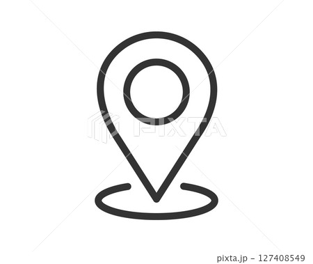 Simple outline icon of a location marker. Symbolizes navigation, travel, or place. Clean and modern design suitable for web, apps, and print. Simple outline icon of a location marker. Symbolizes navigation, travel, or place. Clean and modern design suitable for web, apps, and print. 127408549
