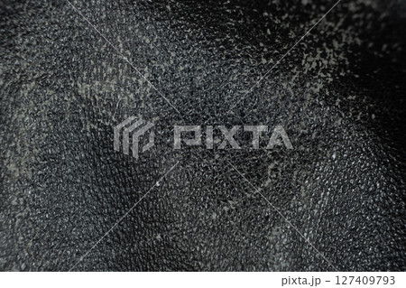 Old Shabby Black Leather, Abstract Vintage Background. 127409793