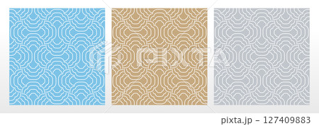 Set of abstract geometric patterns. Seamless vector backgrounds. Colored ornaments Graphic modern patterns Simple lattice graphic design 127409883