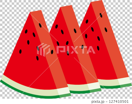 Three slices of watermelon 127410501