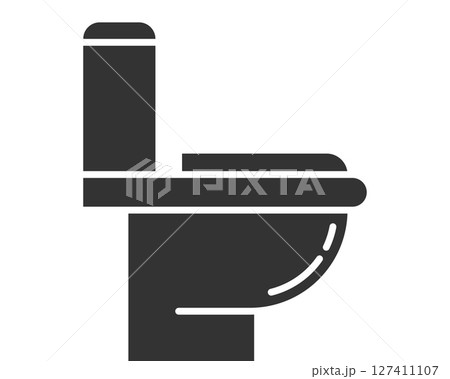 Minimalist icon of a toilet. Symbol of sanitation, hygiene, and plumbing. Use for websites, apps, or infographics related to bathrooms, health or facilities. Minimalist icon of a toilet. Symbol of sanitation, hygiene, and plumbing. Use for websites, apps, or infographics related to bathrooms, health or facilities. 127411107