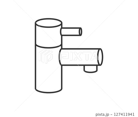 Clean line drawing of a faucet. Minimalist style, perfect for infographics, technical illustrations, and plumbingrelated designs. Symbolizes cleanliness, water, and modern fixtures. Clean line drawing of a faucet. Minimalist style, perfect for infographics, technical illustrations, and plumbingrelated designs. Symbolizes cleanliness, water, and modern fixtures. 127411941