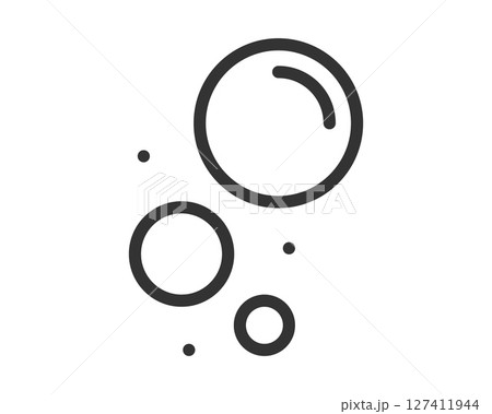 Minimalist illustration of bubbles floating upwards. Could represent freshness, cleanliness, or a lighthearted mood. Great for health, beauty, or design projects. 127411944