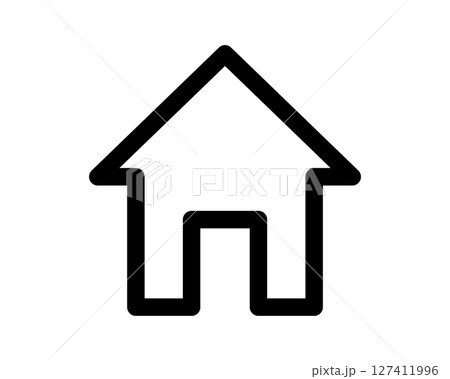 Bold, minimalist house icon. Perfect for websites, apps, and presentations needing a simple home symbol. Clean lines and high contrast ensure readability. Bold, minimalist house icon. Perfect for websites, apps, and presentations needing a simple home symbol. Clean lines and high contrast ensure readability. 127411996