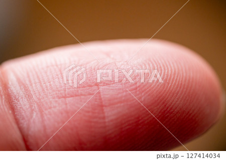 Close-up fingerprint analysis forensic laboratory macro scientific environment detailed view 127414034